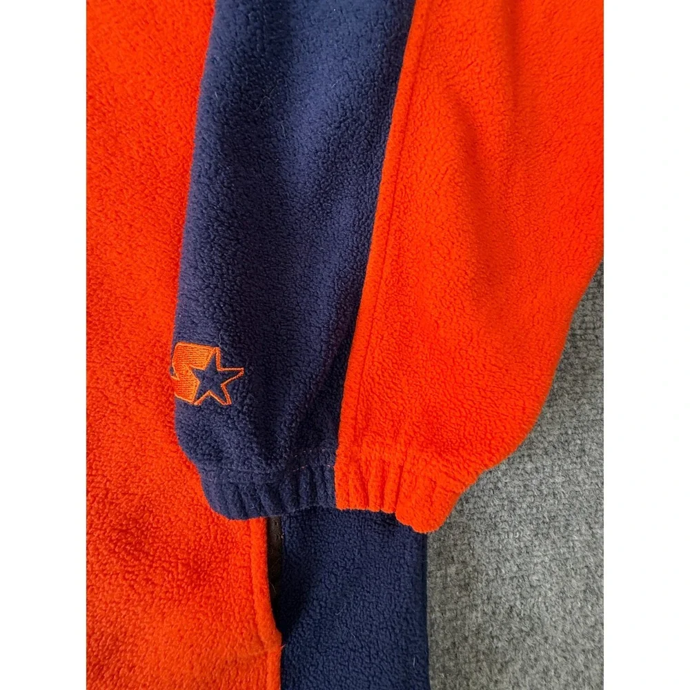 Starter Clemson Tigers Mens 2XL Fleece Pullover Jacket Orange Blue‎